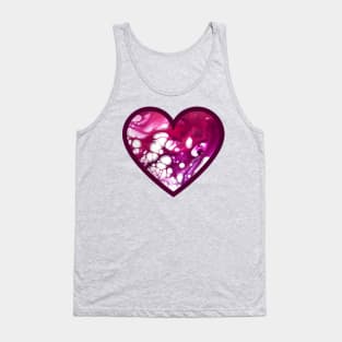 Maroon/Pink Paint Pour Heart Tank Top